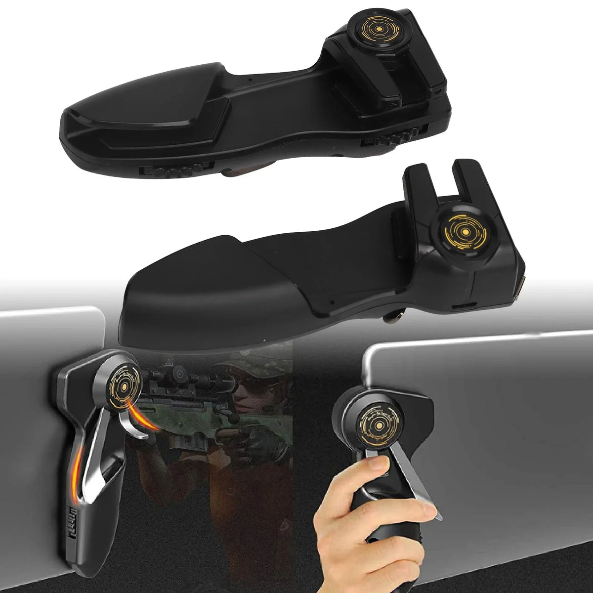 Game Handle Mobile Game Handle Controller 6 Finger Shooting Button Trigger Auxiliary Gamepad Shooting Gamepad Tablet Game Handle