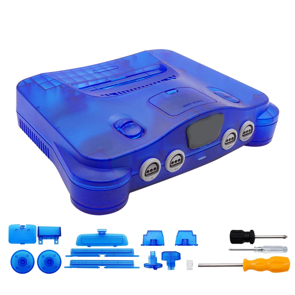 Plastic Shell for N64 Console, Translucent Case for Nintendo 64 Housing, Transparent Game Box Shell