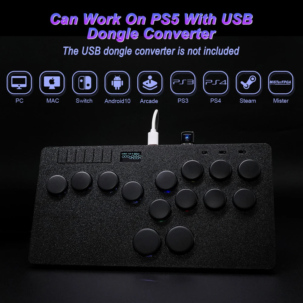 Flatbox Ultra S Stickless Controller Hitbox For P5 Arcade Joystick Hitbox For PS4/PC/NS/Steam With Kaih Low Profile Switch
