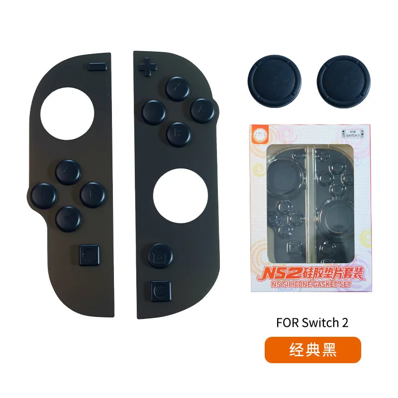 Silicone Gasket Set Compatible with Switch 2, Soft Button Pad Controller Grip Kit, Anti-Slip Joystick Cover for Controller