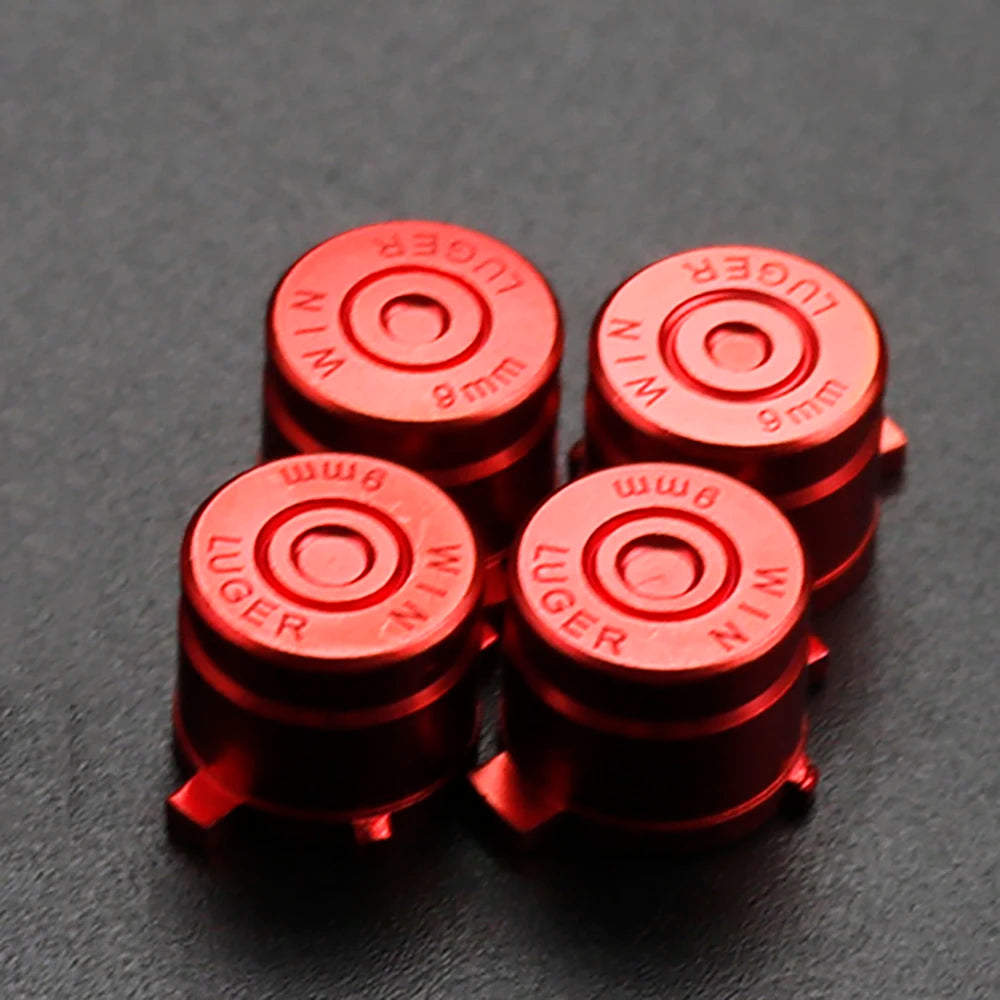 PS4 Thumb Grip Metal Thumb Grips Aluminum Replacement ABXY Bullet Buttons Thumbsticks Chrome D-pad for PS4 SLIM PRO Controller