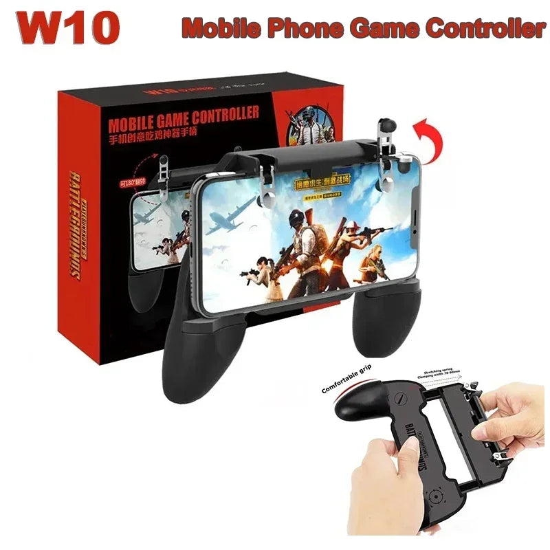 W10 Universal Mobile Phone L1R1 Gamepad Joysticks Controller for iPhone Android PUBG Aim Shooting Game Handle Gaming Accessories