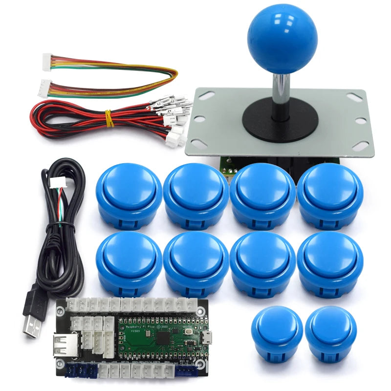 Copy Sanwa Arcade Game Diy Kit 8 Way Joystick Push Buttons Usb Board Support PC 360 Raspberry Pi PC Android PS3 PS4