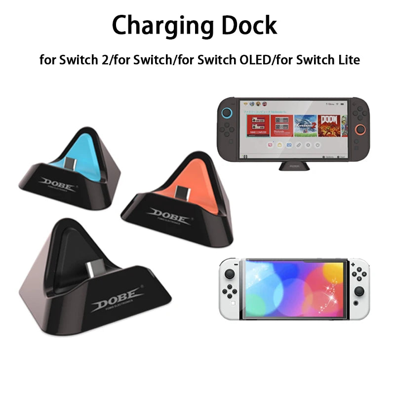 Controller Charger Dock for Switch 2/ Switch OLED/ Switch Lite Console Portable Charging Station Gaming Accessories