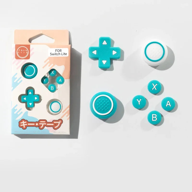 Silicone Soft D-pad Cross Direction Button ABXY Key Sticker Skin Case For Switch Lite Thumb Stick Grip Cap Cover Protector